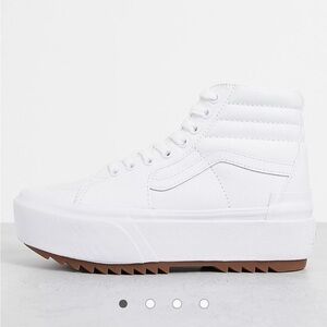 Vans Sk8-Hi Stacked sneakers in triple white